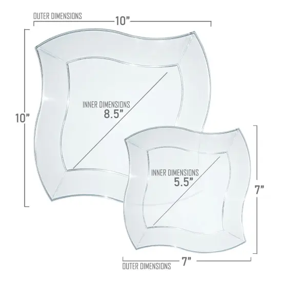 Clear Wave Plastic Dinnerware Value Set (120 Guests) {3}