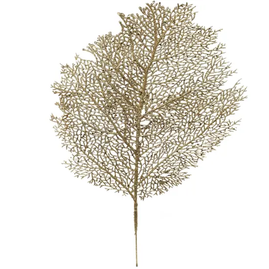 25-Inch Gold Glitter Mesh Leaf, 12 Pieces Christmas Accent, Perfect for Trees, Wreaths, Garland Displays {1}