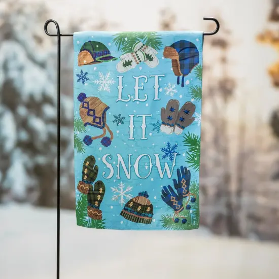 Let It Snow Winter Garden Flag 2 Sided {2}