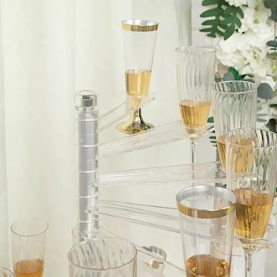 Clear 4.5 feet Spiral Acrylic Champagne GLASS FLUTE HOLDER Display Stand Party {2}