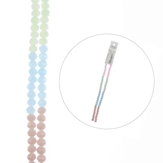 Crystal Lane DIY 7" Designer Glass Bead Multiple Strands Pastel Mix {4}