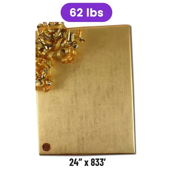 Embossed Metallic Wrapping Paper Brushed Gold 24 ''*833 ' {1}