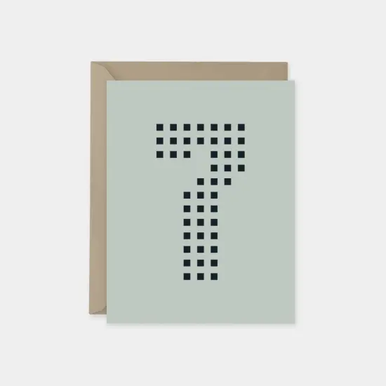 Age 7 Dotted Number Square Birthday Card {1}