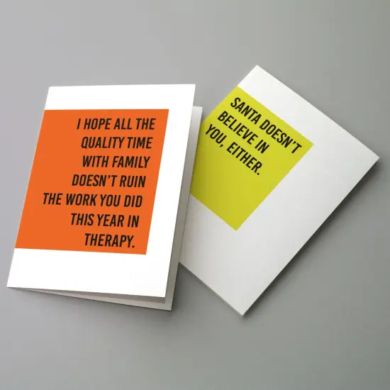 Snarky Christmas Cards - 24-Pack Funny Holiday Greeting Cards with 6 Sarcastic and Bold Messages, Perfect for Friends & Family Who Enjoy Edgy Humor, Blank Inside for Personalized Wishes - Playful and Unique Festive Stationery Set {4}