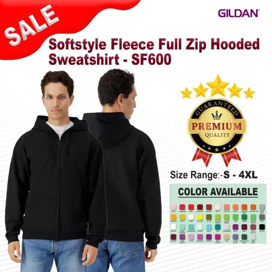 Gildan&reg; Softstyle Fleece Full Zip Hooded Sweatshirt SAND {2}