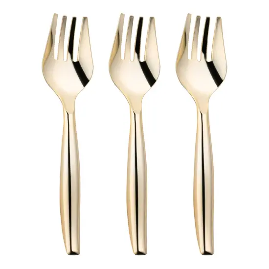 Gold Disposable Plastic Serving Forks (60 Serving Forks) {2}