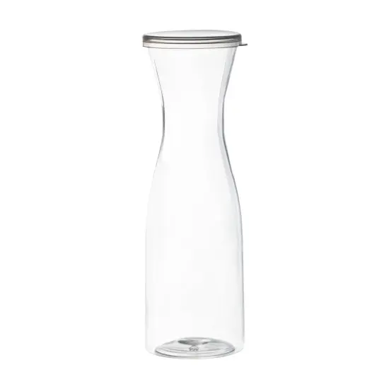Clear Large Disposable Plastic Wine Carafes with Lids - 35 oz. (12 Carafes) {1}