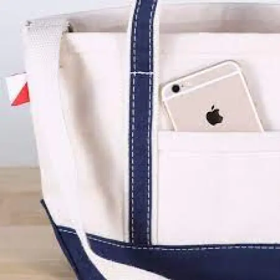 Liberty Bags&reg; Carmel Classic XL Cotton Canvas Resort Tote NATURAL/ NAVY {6}