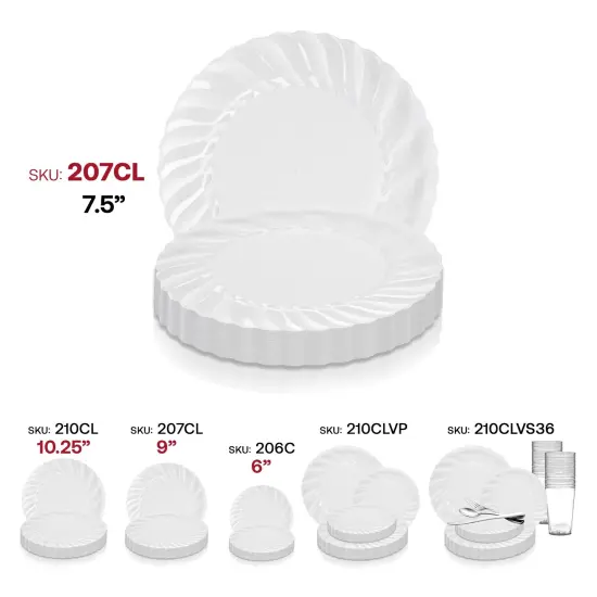 Clear Flair Plastic Appetizer/Salad Plates - 7.5" (180 Plates) {6}