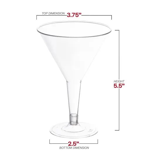 Clear Plastic Martini Glasses - 6 oz. (192 Glasses) {3}