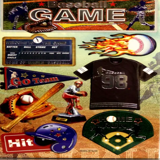 Designer Baseball Game Dimensional With Foil Stickers {1}