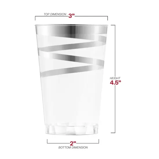 Clear with Silver Swirl Round Disposable Plastic Tumblers - 12 oz. (240 Cups) {3}