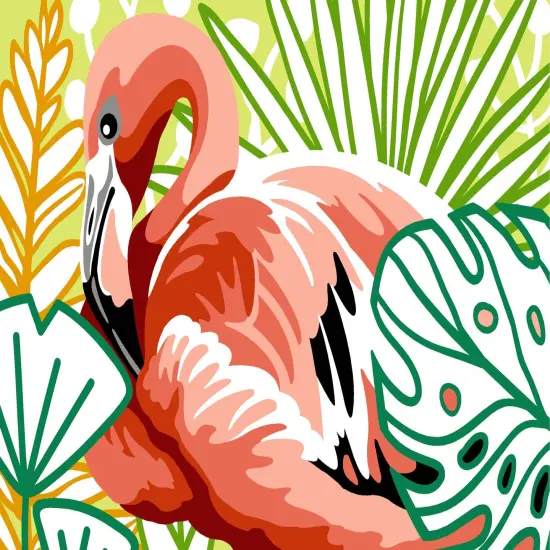 Needlepoint canvas for halfstitch without yarn Flamingo Unit SEU928.393 Seg De Paris Printed Tapestry Canvas {1}