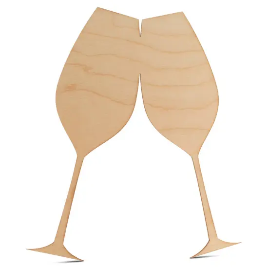 New Years Clinking Champagne Glasses Cutout From 12"- 22" |Woodpeckers {1}