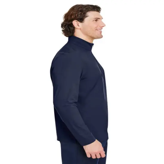 Devon & Jones&reg; Crown Lux Performance Men's Windsor Welded Quarter-Zip BLACK {6}