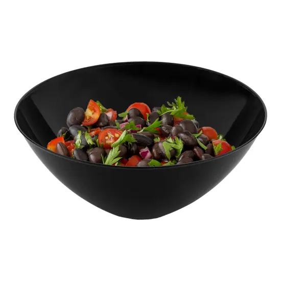 Solid Black Organic Round Disposable Plastic Bowls - 32 oz. (60 Bowls) {2}