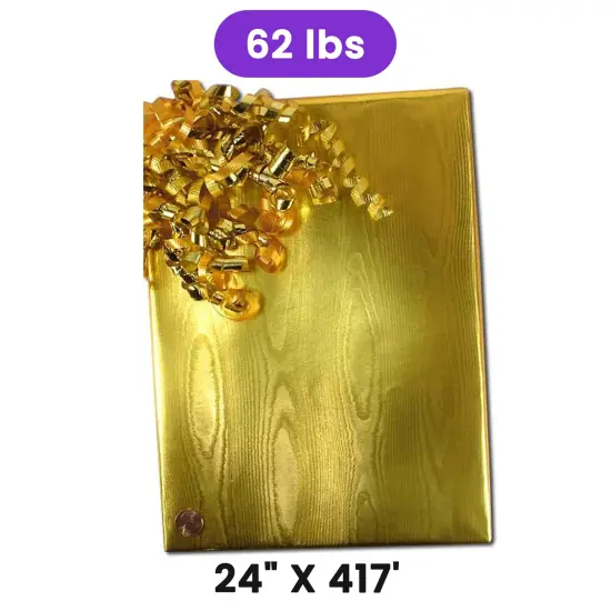 Gold Watercolor Embossed Metallic Wrapping Paper 24" x 417" Roll {1}