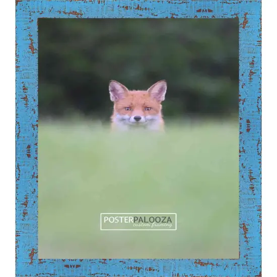 Shabby Chic Blue Picture Frame - UV Acrylic, Foam Board Backing, Hanging Hardware {3}