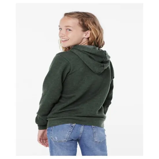 Bella + Canvas&reg; Youth Sponge Fleece Pullover Long Sleeve Hooded Sweatshirt DARK GRY HEATHER {7}