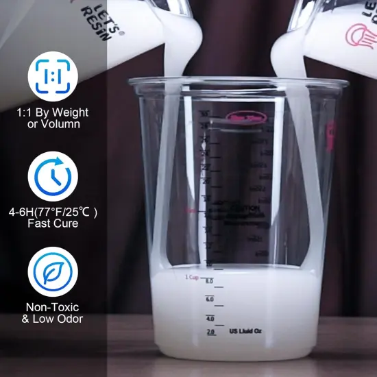 LET'S RESIN Silicone Mold Making Kit Liquid Silicone Rubber 140oz Translucent Clear Mold Making Silicone-Non-toxic and Food-safe Grade Mixing Ratio 1:1-Molding Silicone for Resin Molds,Silicone Molds Maker DIY Manual Making {5}