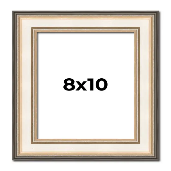 Photo Size Contemporary Silver Frame - UV Acrylic, Foam Board Backing, Hanging Hardware {1}