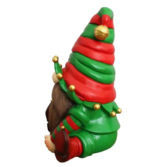 Cheerful Elf Gnome Festive Figurine, 8" Christmas Garden Statue {5}