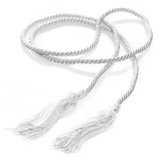 White Corded Tassels 1/8" x 33" {4}