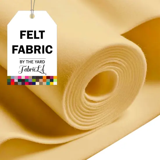 FabricLA Acrylic Felt Fabric - 72" Inch Wide 1.6mm Thick Felt by The Yard - Use Soft Felt Sheets for Sewing, Cushion, and Padding, DIY Arts & Crafts (1 Yard, M. Champagne) {1}