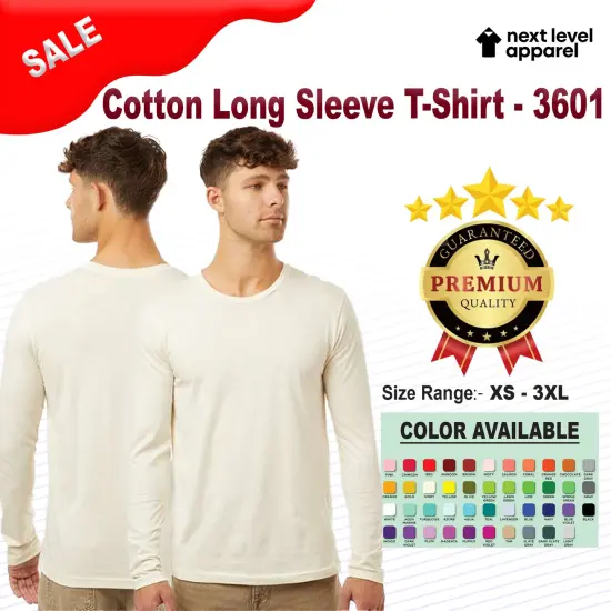 Next Level&reg; Cotton Long Sleeve T-Shirt Indigo {2}