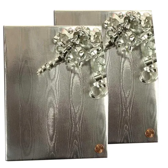 Silver Watercolor Embossed Metallic Wrapping Paper 24" x 833" Jumbo Roll {3}