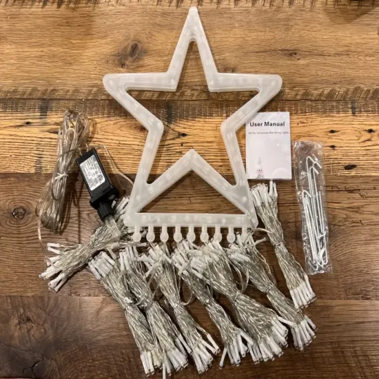 Outdoor Christmas Lights 344 LED Christmas Star String Lights Waterfall Tree Lights Waterproof Christmas Decorations Outdoor Indoor {2}