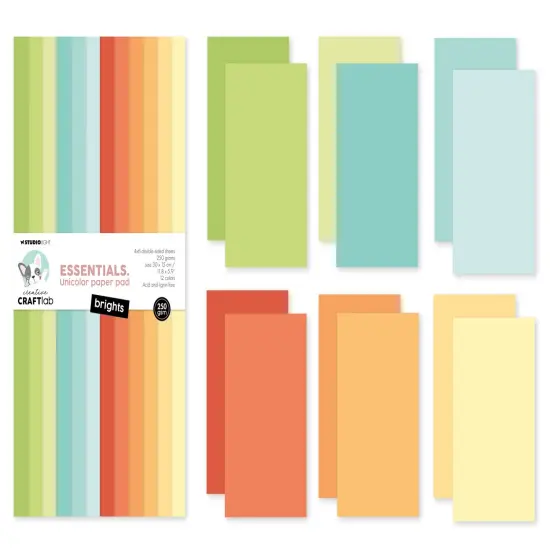 Studio Light Essentials Unicolor Paper Pad 5.9"X11.81"-Nr. 255, Brights {4}