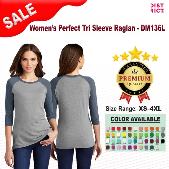 District&reg; Women&rsquo;s Perfect Three-Quarter Sleeve Raglan Navy F/Grey Frost {2}