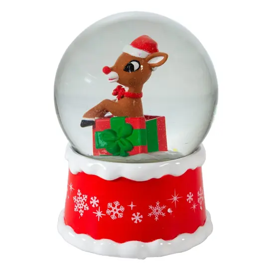 Kurt Adler 100MM Rudolph In Present Water Globe {4}