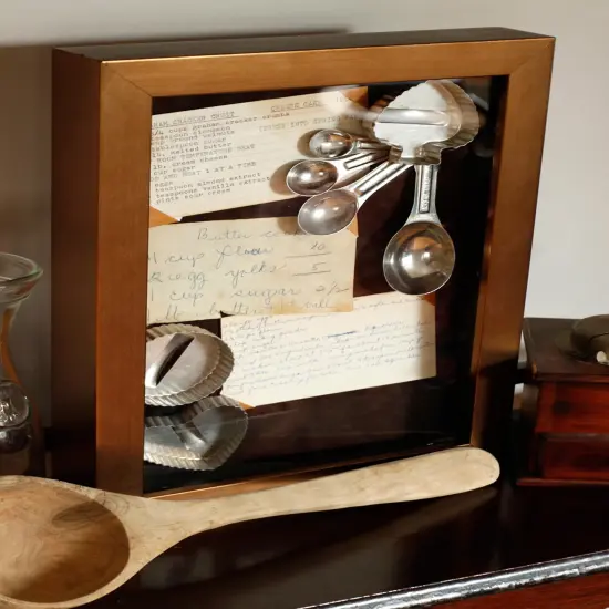 Minimalist Shadow Box Brown Picture Frame - UV Acrylic, Backing, Hanging Hardware {4}