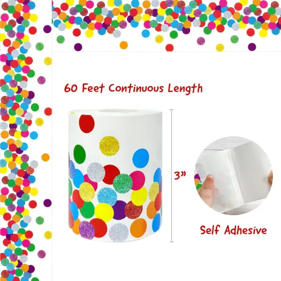 Wrapables 60 Feet Bulletin Board Borders, Adhesive Decorative Trim Stickers, Dots {2}