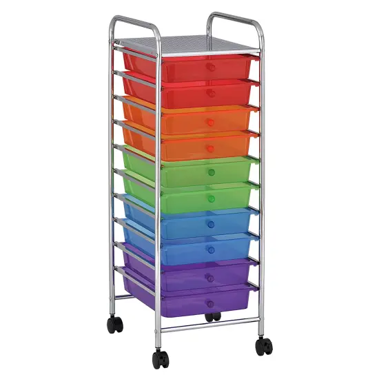 10-Drawer Mobile Organizer, Storage Cart Assorted {1}