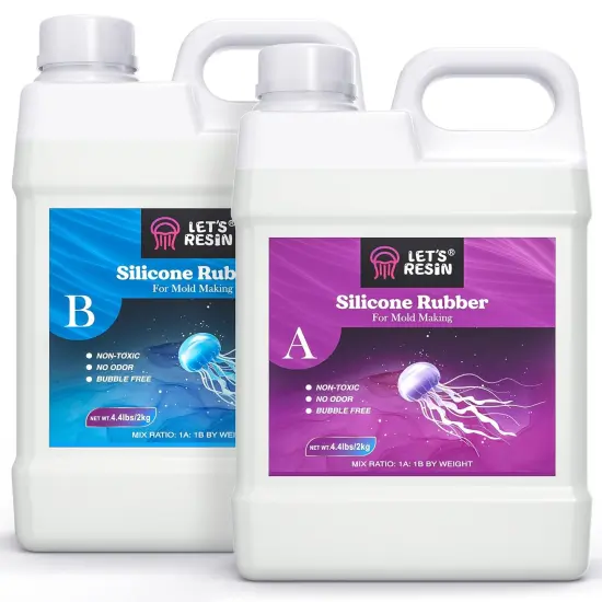 LET'S RESIN Silicone Mold Making Kit Liquid Silicone Rubber 140oz Translucent Clear Mold Making Silicone-Non-toxic and Food-safe Grade Mixing Ratio 1:1-Molding Silicone for Resin Molds,Silicone Molds Maker DIY Manual Making {1}