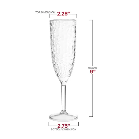 Crystal Disposable Plastic Champagne Flutes - 8 oz. (48 Glasses) {3}