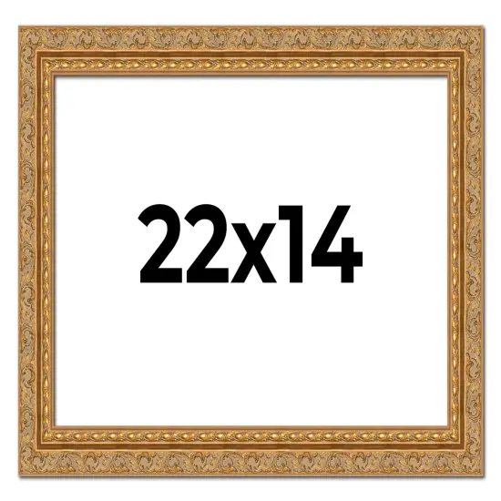 Contemporary Gold Picture Frame - UV Acrylic, Backing Board, Hanging Hardware Included {1}