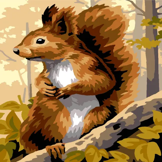 Needlepoint canvas for halfstitch without yarn The Squirrel Unit MRCU722344 Margot de Paris Printed Tapestry Canvas {1}