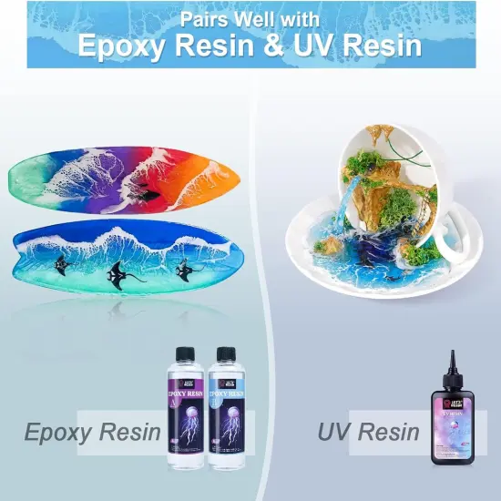 LET'S RESIN Ocean White Epoxy Resin Pigment 167g/5.89oz, High Concentrated Pigment Paste for Epoxy Resin & UV Resin, UV Resistant Opaque Pigment for Creates Cells & Lacing, 3D Flower Resin Coasters {2}