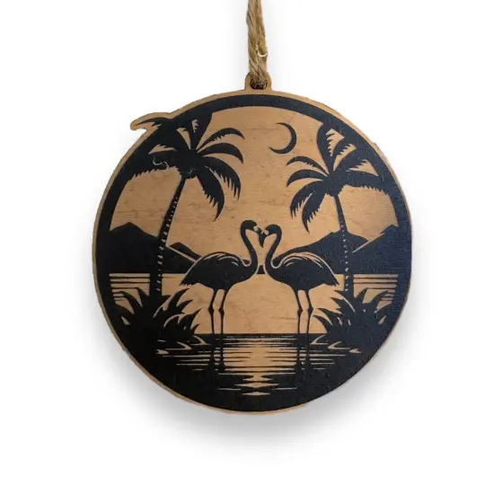 Ornament - Flamingo RAW WOOD {2}