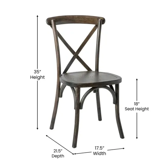 Merrick Lane Davisburg Stackable Wooden Cross Back Bistro Dining Chair Early American {5}