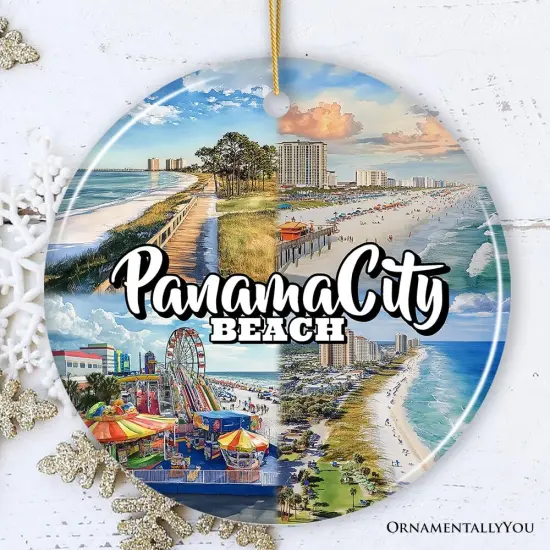 Panama City Beach Tropical Paradise Ornament, Florida Coastal Christmas Gift and Souvenir {1}