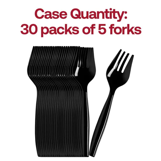 Black Disposable Plastic Serving Forks (150 Forks) {5}