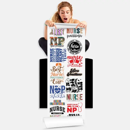Nurse Practitioner Transfer 22x60 Direct-to-Film Gang Sheets Iron On Transfers - 16 Adult Prints {2}