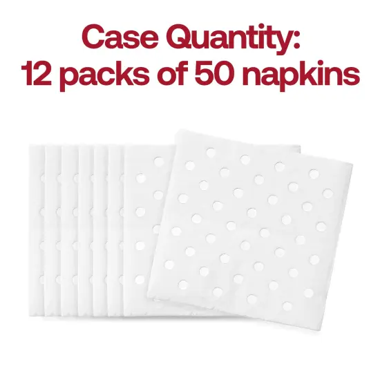 Durable White with Silver Dots Paper Beverage/Cocktail Napkins (600 Napkins) {5}