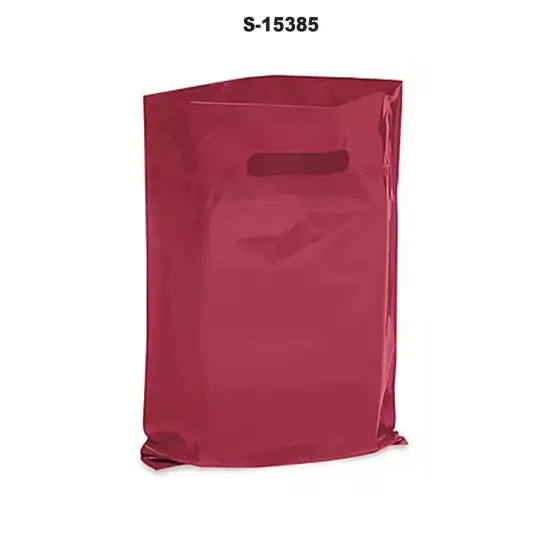 Modern Die Cut Handle Bags for 15 x 18 x 4" Burgundy {3}