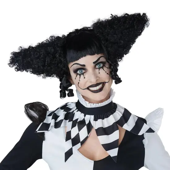 Creepy Clown Women's Costume Wig - Black {3}